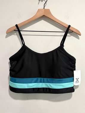 Xersion Striped Longline Bikini Top